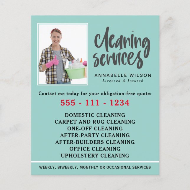 Cleaning Services Modern Photo Flyer (Front)
