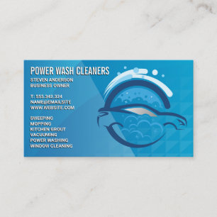Cleaning Services   Pressure Wash Car Bubbles Business Card