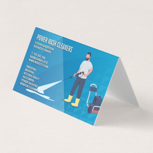 Cleaning Services  Pressure Wash Cleaner Business Card