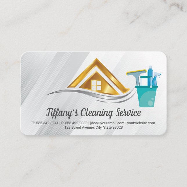 Cleaning Services | Residential Logo Business Card (Front)