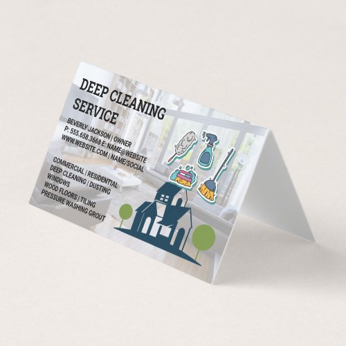 Cleaning Services  Sanitizing Tools Icons Business Card