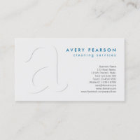 Cleaning Services Shadow Monogram Business Card