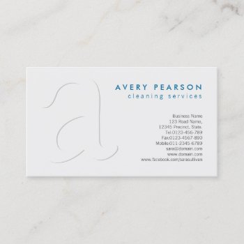 Cleaning Services Shadow Monogram Business Card by businesscardsstore at Zazzle
