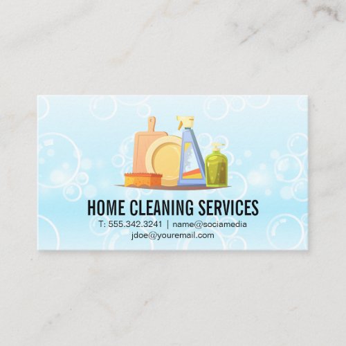 Cleaning Services  Soap Bubbles Business Card