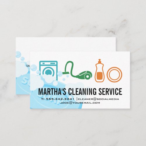 Cleaning Services  Soap Business Card