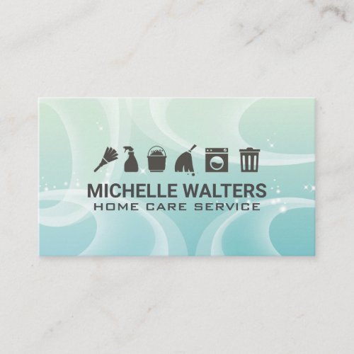 Cleaning Services  Sparkly Background Business Card