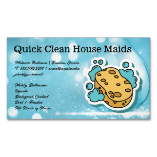 Cleaning Services Sponge Soap Illustration Business Card Magnet