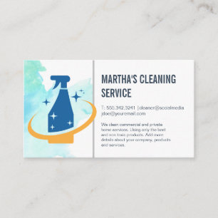 Cleaning Services   Spray Business Card