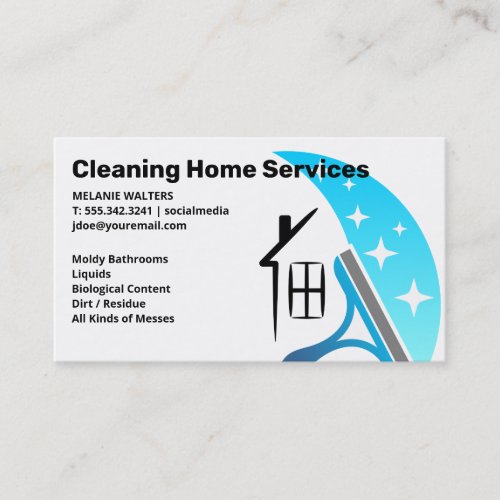 Cleaning Services | Squeegee Home Logo Business Card