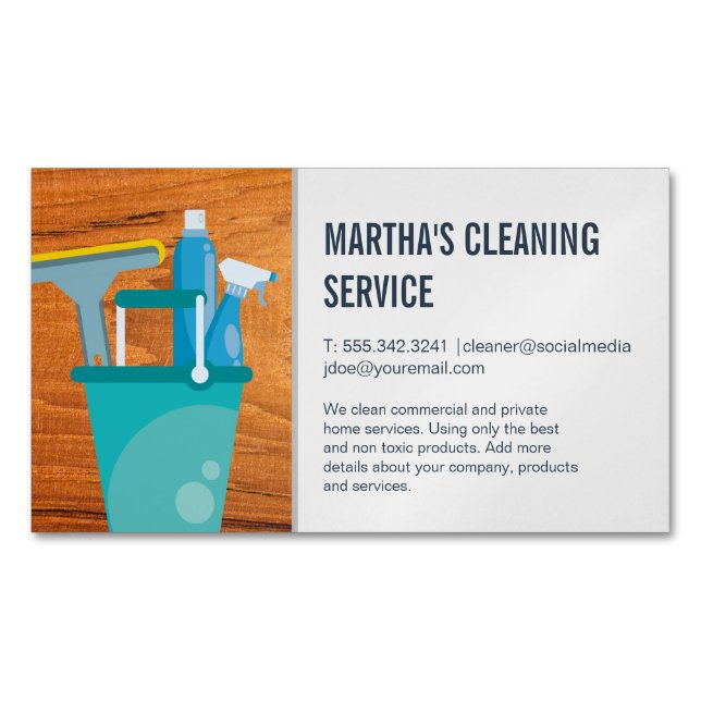 Cleaning Services | Supplies for Cleaning Business Card Magnet (Front)