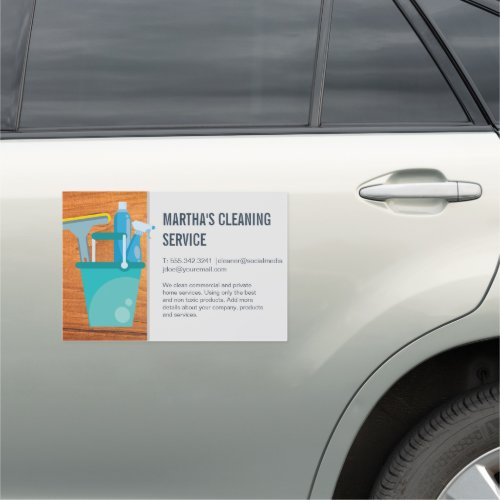 Cleaning Services  Supplies for Cleaning Car Magnet