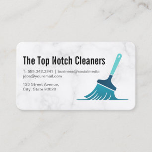 Cleaning Services   Sweeping Broom Logo Business Card
