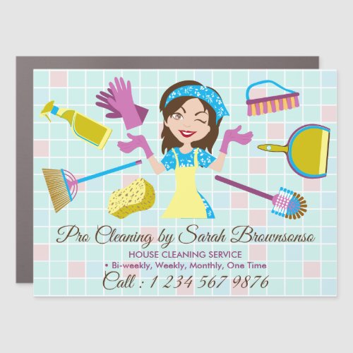 Cleaning Services Washing Tile Wall big size Car Magnet