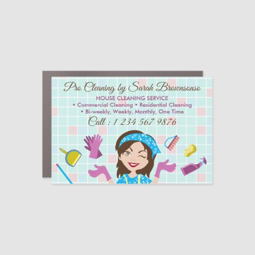 Cleaning Services Washing Tile Wall Car Magnet