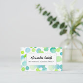 Cleaning Services Watercolor Bubbles Business Card (Standing Front)