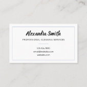 Cleaning Services Watercolor Bubbles Business Card (Back)