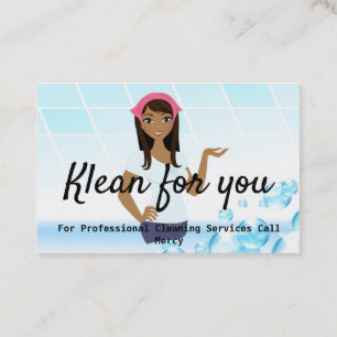 Cleaning Services White Tiles Bubbles Business Card