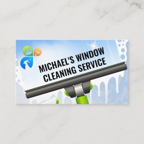 Cleaning Services  Window Clean Squeegee Business Card