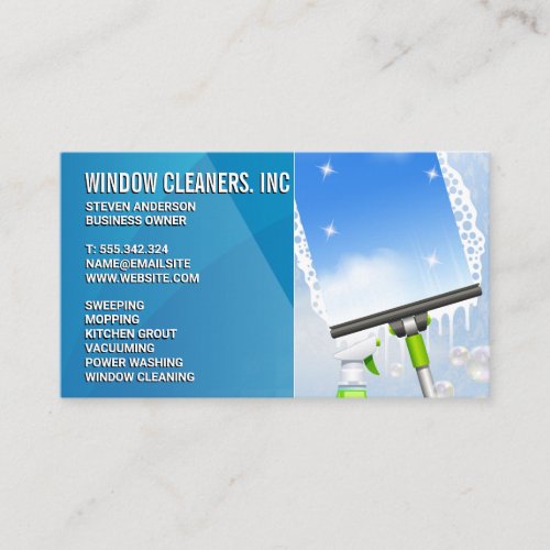 Cleaning Services  Window Cleaner Tools Business Card