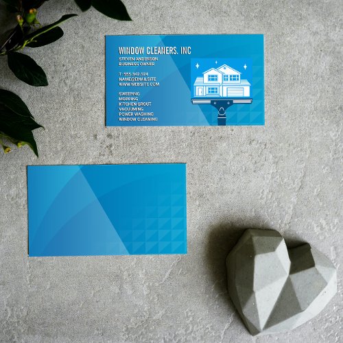Cleaning Services  Window Cleaners Squeegee Business Card