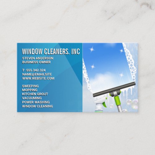 Cleaning Services  Window Cleaning  Squeegee Business Card