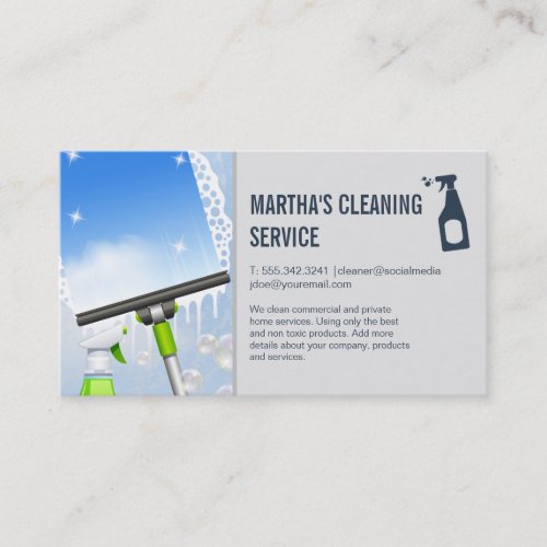 Cleaning Services  Window Squeegee and Soap Business Card