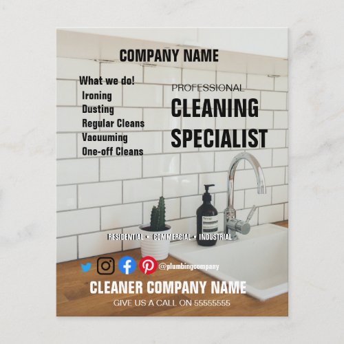 CLEANING SPECIALIST cleaner office plumber Flyer