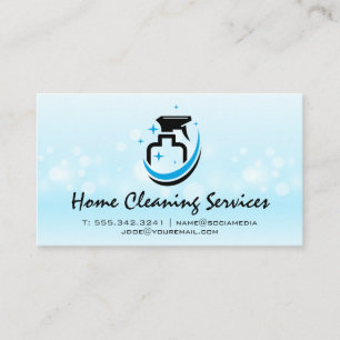 Cleaning Spray Bottle Bubbles Business Card