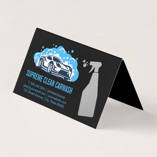 Cleaning Spray Bottle  Carwash Logo Business Card