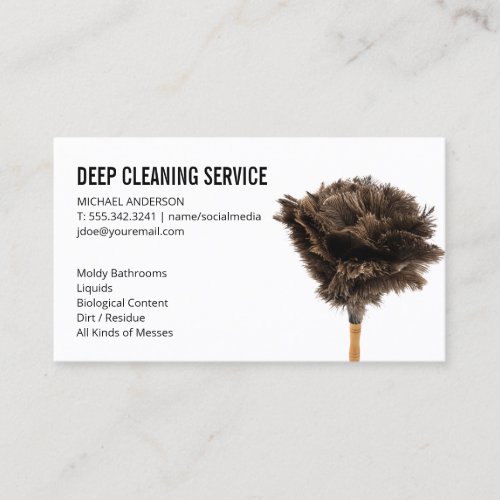 Cleaning Spray Broom  Feather Duster Business Card