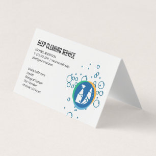 Cleaning Spray Broom Soap Bubbles Business Card