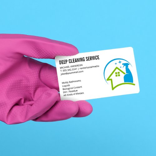 Cleaning Spray  House Cleaner Services Business Card