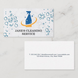 Cleaning Spray   Soap Bubbles Business Card