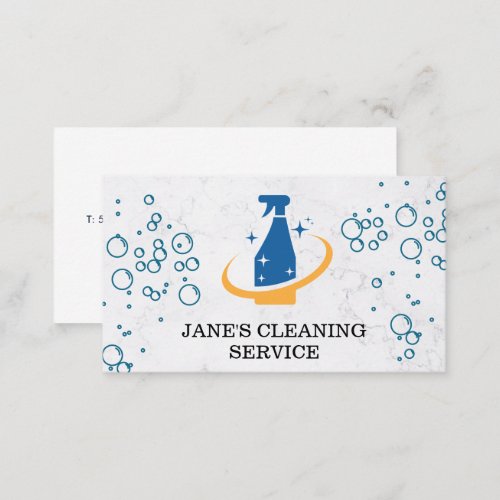 Cleaning Spray  Soap Bubbles Business Card
