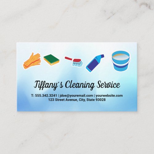 Cleaning Supplies and Home Cleaner Business Card