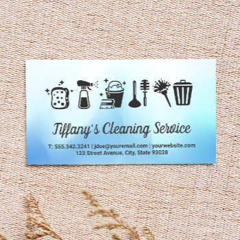 Cleaning Supplies And House Keeping Service Business Card by lovely_businesscards at Zazzle