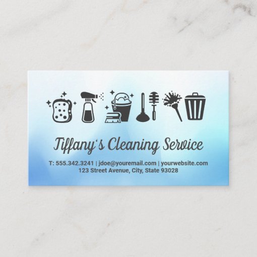 Cleaning Supplies and House Keeping Service Business Card | Zazzle