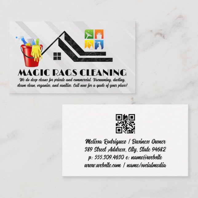 Cleaning Supplies and Services Business Card (Front/Back)