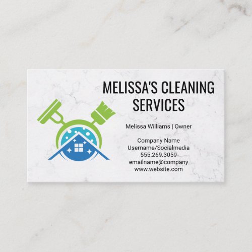 Cleaning Supplies and Tools  Home Broom Mop Business Card