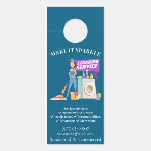 Cleaning Supplies Bucket Housekeeping Service Door Hanger