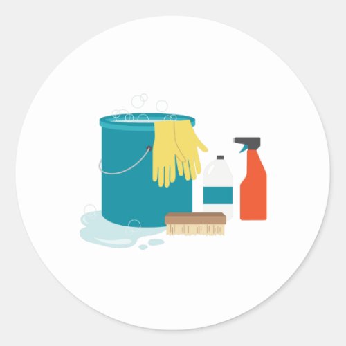 Cleaning Supplies Classic Round Sticker