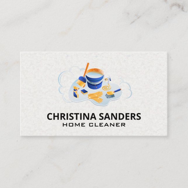 Cleaning Supplies | Cleaning Services Business Card (Front)