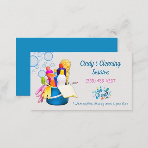 Cleaning Supplies Design House Cleaning Service Business Card