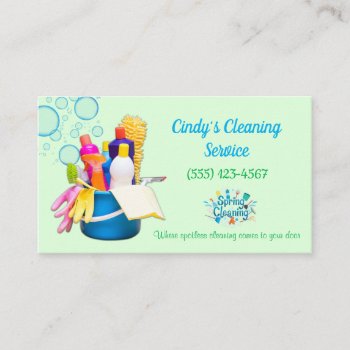 Cleaning Supplies Design House Cleaning Services Business Card by tyraobryant at Zazzle