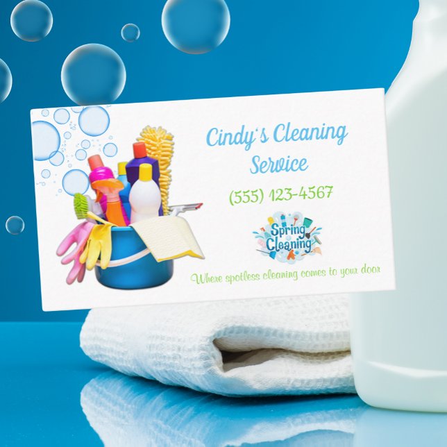 Cleaning Supplies Design House Cleaning Services Business Card (Creator Uploaded)