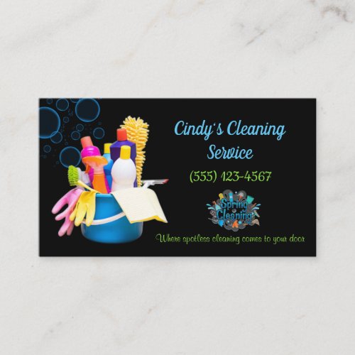 Cleaning Supplies Design House Cleaning Services Business Card