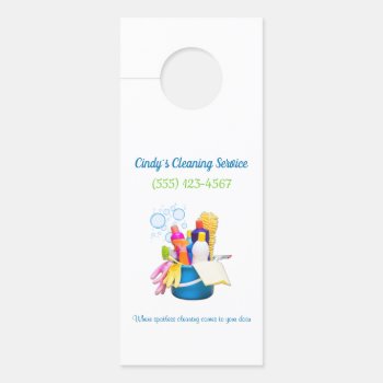 Cleaning Supplies Design House Cleaning Services Door Hanger by tyraobryant at Zazzle