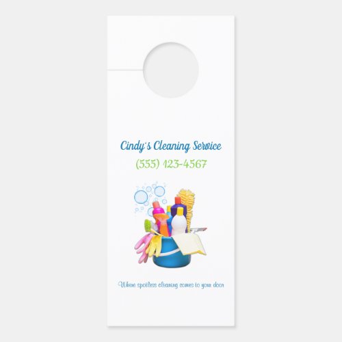 Cleaning Supplies Design House Cleaning Services Door Hanger
