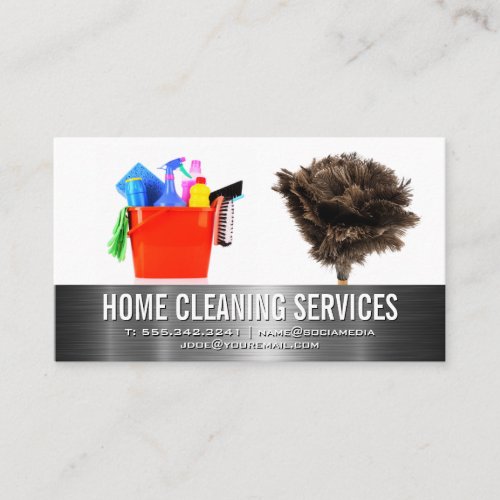 Cleaning Supplies  Feather Duster Business Card