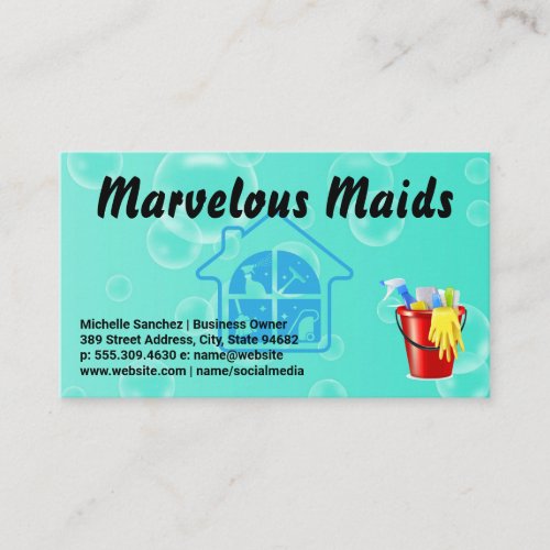 Cleaning Supplies  Home Care Services  Suds Business Card